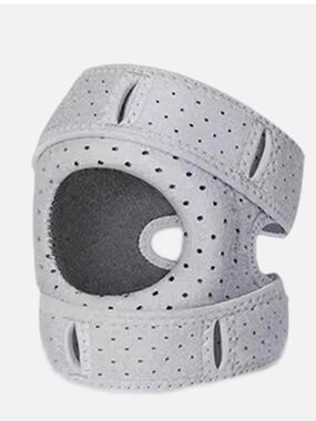 Knee pad, knee brace, Lightweight Perforated Light Gray Breathable Padding